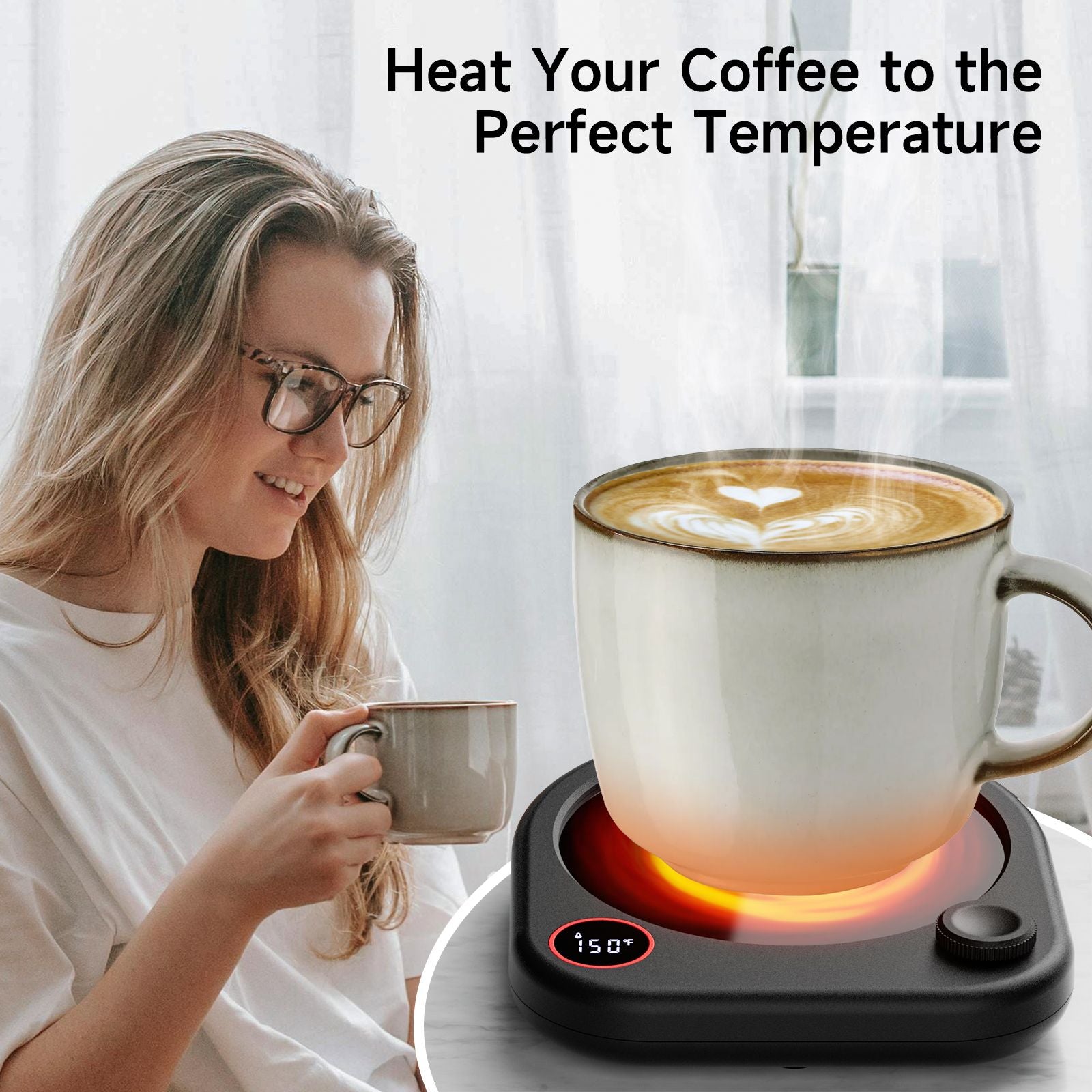 【2-Pack Coffee Mug Warmer Set 】 Perfect for Work, Home, and Gifting!