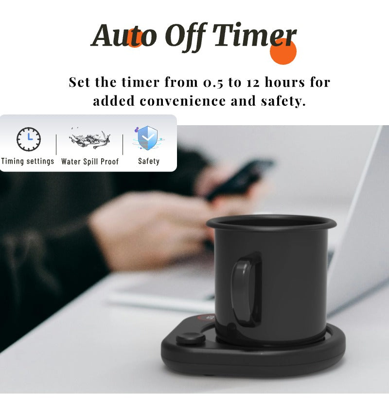 Coffee Mug Warmer Set, for Tea Milk Beverages with Adjustable Temperature Display，Best mug warmer for office