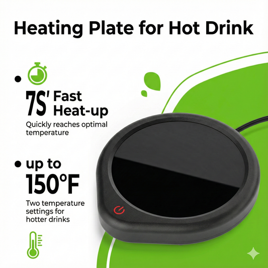 【ET-01】Coffee Mug Warmer for Desk, Cup Warmer with Auto Shut Off Smart Temperature Settings, Electric Beverage Tea Water Milk Warmer for All Cups and Mugs, Heating Plate Candle Wax Warmer