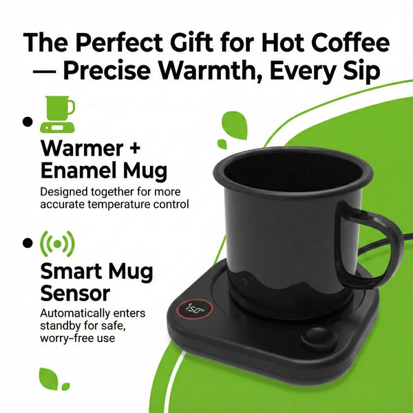 Coffee Mug Warmer SetFor Tea Milk Beverages with Adjustable Temperature  DisplayBest mug warmer for office