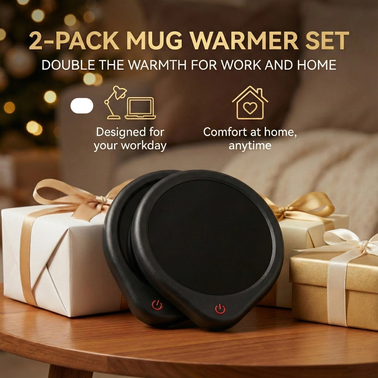 【2-Pack Mug Warmer Set 】 Double the Warmth for Work and Home, Perfect for Gifting!